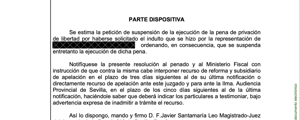 Suspensión Indulto