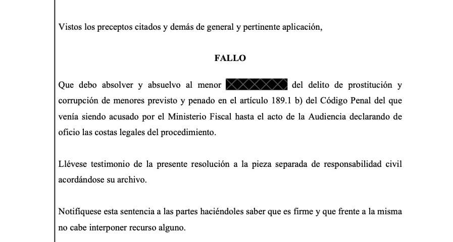 Absolución por distribución de Pornografía Infantil